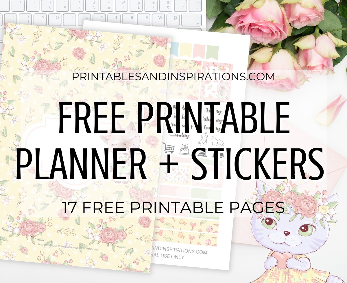 Cute Cat Planner Template + Stickers – Free Printable - Printables and  Inspirations